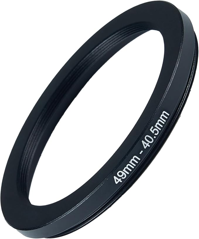 49mm to 40.5mm Step-up Adapter Rings Filter Adapter Black Metal Step Down Filter Ring Adapter Compatible with All Brand UV CPL ND Camera Lens Filter Stepping Rings (49mm-40.5mm), (NLY001)