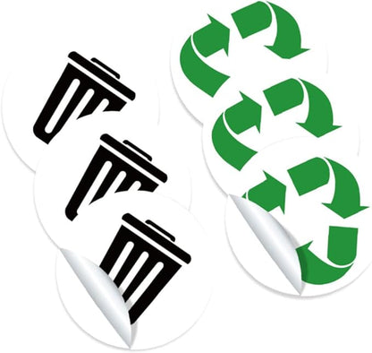 6 Sheets Self-Adhesive Garbage Classification Label Stickers for Waste Sorting Trash Can Decals for Home and Office Use Easy to Apply Waste Container Stickers