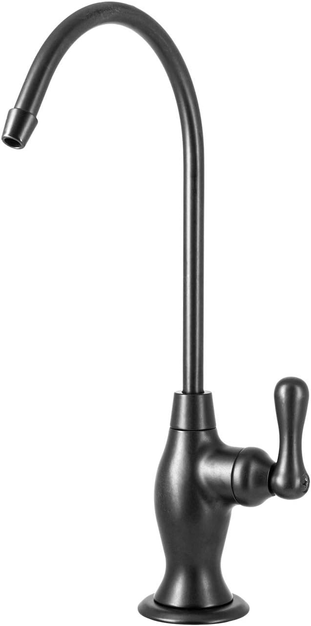 Metpure Non-airgap NSF Certified RO Faucet Reverse Osmosis Drinking Water Filtration System Water Dispenser Spout (Matte Black). Vase Style with Faucet Wrench.