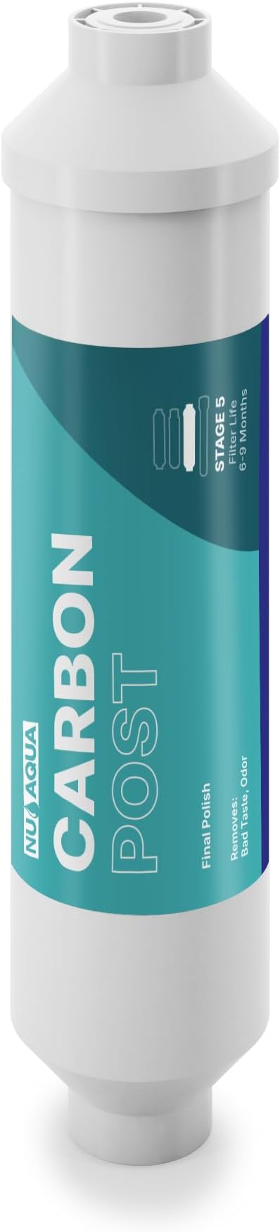 NU Aqua Reverse Osmosis Carbon Post Filter Replacement - 10 Inch Universal RO Water Filtration System Cartridge - 1 Pack of Premium Filters