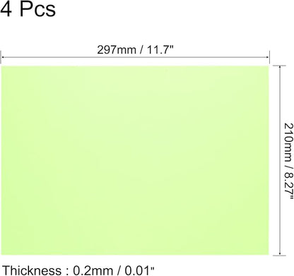 uxcell 4Pcs A4 Gel Light Lighting Filter Overlay Transparent Color Correction Plastic Vinyl PVC Sheets Photography Television Fluorescent Yellow,0.2mm