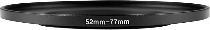 52-77mm Metal Step-Up/Down Ring Adapter Compatible with Mirrorless Cameras DSLR Lens, UV CPL ND Filter Thread Converter, Black