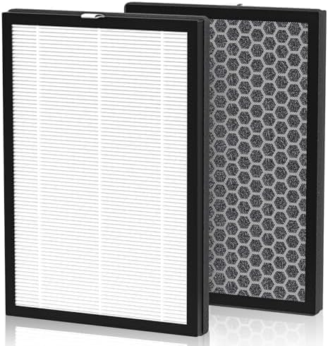 K1 Replacement Air Filter Fit for LUNINO K1 Air Puri-Fier,3-in-1 High-Efficiency H13 True HEPA and Activated Carbon Filter, Double-Sided Activated Carbon and Pre-Filter for Home Large Room,2 Pack