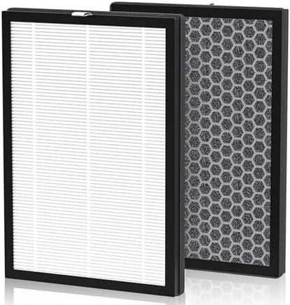 K1 Replacement Air Filter Fit for LUNINO K1 Air Puri-Fier,3-in-1 High-Efficiency H13 True HEPA and Activated Carbon Filter, Double-Sided Activated Carbon and Pre-Filter for Home Large Room,2 Pack