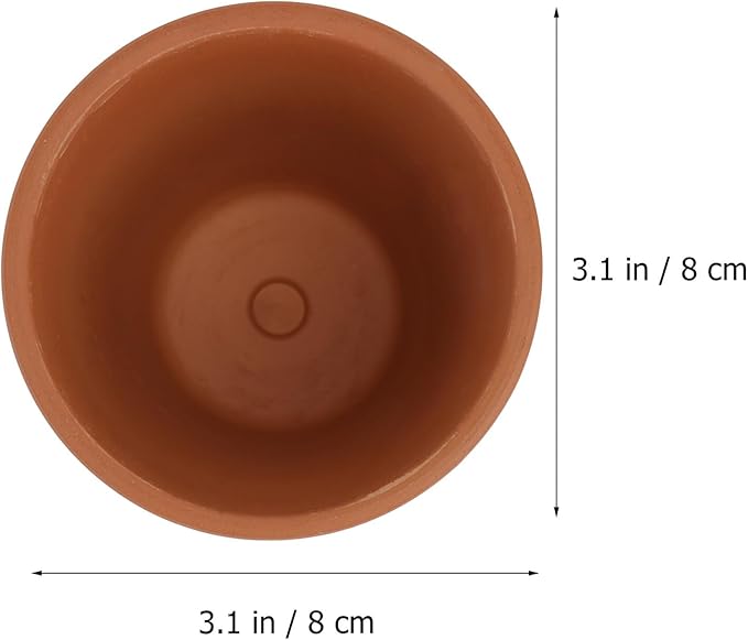 Veemoon 5pcs Red Clay Succulent Flower Pots with Drainage and Saucers, 8x8cm Terracotta Planters for Indoor Outdoor Garden, Breathable Baked Clay Containers for Home Planting