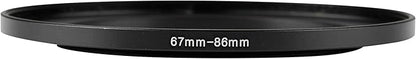 67-86mm Metal Step-Up/Down Ring Adapter Compatible with Mirrorless Cameras DSLR Lens, UV CPL ND Filter Thread Converter, Black