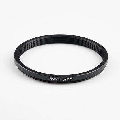 55mm Lens to 52mm Camera Lens Adapter 55mm to 52mm Step Down Ring Adapter Ring for All Brands of UV ND CPL, with Premium Lens Wiping Cloth 2 Pack (55mm-52mm)