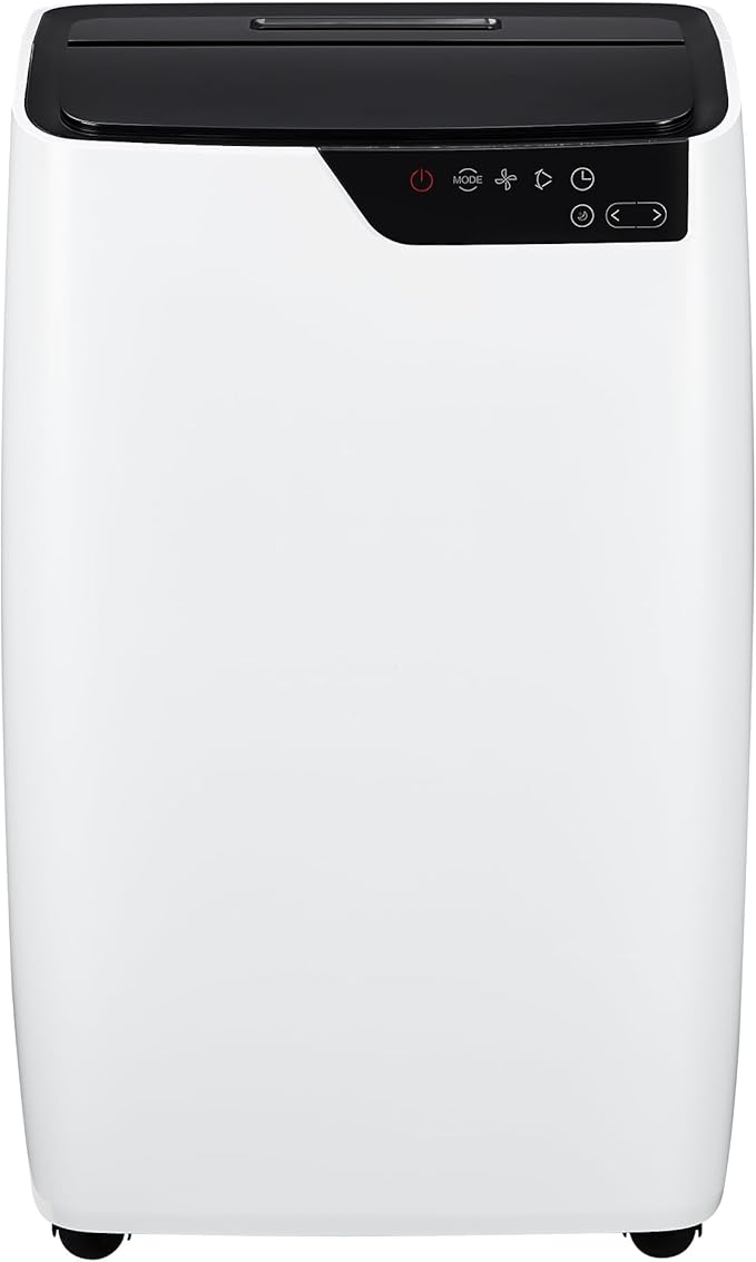 Portable Air Conditioners, 12000 BTU Portable AC for Rooms Up to 550 Sq.Ft. 3-In-1 Portable AC with Quick Cooling, Dehumidifying, 3-Speed Fan, 24H Timer, Remote, Ultra-Quiet, White and Black
