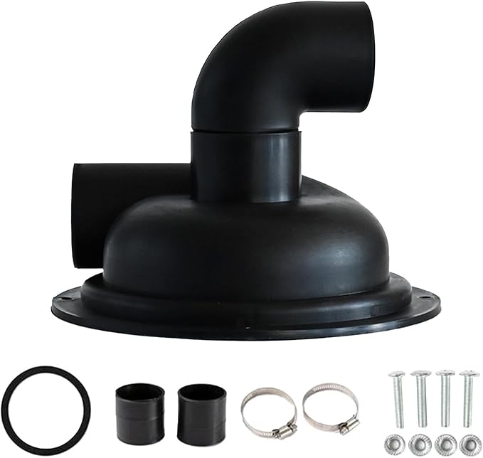 Vacuum Dust Separator Cyclone Cover with Elbow Chipboard, Black