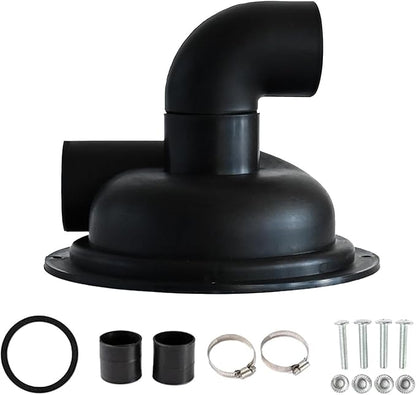 Vacuum Dust Separator Cyclone Cover with Elbow Chipboard, Black