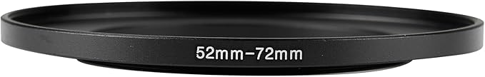 52-72mm Metal Step-Up Ring Adapter Compatible with Mirrorless Cameras DSLR Lens, UV CPL ND Filter Thread Converter, Black