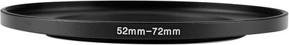 52-72mm Metal Step-Up Ring Adapter Compatible with Mirrorless Cameras DSLR Lens, UV CPL ND Filter Thread Converter, Black