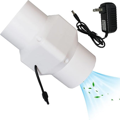 HVAC Exhaust Ventilation Fan 3 Inch 12v Inline Duct Fan Low Noise Speed Adjustable Variable Vent Blower 14w Powerful Air Exhaust Booster (Color : NO Adjustable Speed, Size : 14w)