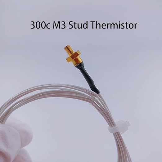 Ender 3 M3 Thermistor 300°C 1m/39.4Inch, 3D Printer M3 Stud Thermistor, NTC 100K 3950 Thermistor Use for Ender 3/Ender 3 Pro/Ender 3 v2 CR10,CR10s J-Head 3D Printer Hotend Thermistor,