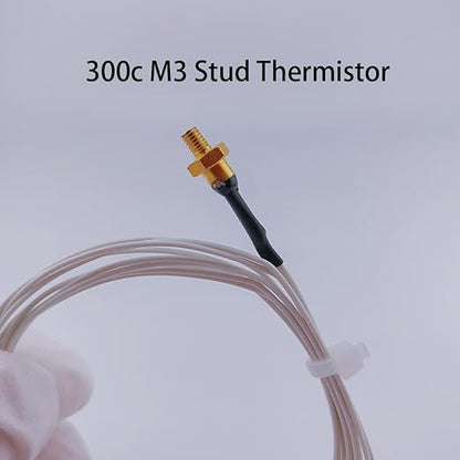 Ender 3 M3 Thermistor 300°C 1m/39.4Inch, 3D Printer M3 Stud Thermistor, NTC 100K 3950 Thermistor Use for Ender 3/Ender 3 Pro/Ender 3 v2 CR10,CR10s J-Head 3D Printer Hotend Thermistor,