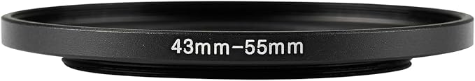 43-55mm Metal Step-Up Ring Adapter Compatible with Mirrorless Cameras DSLR Lens, UV CPL ND Filter Thread Converter, Black