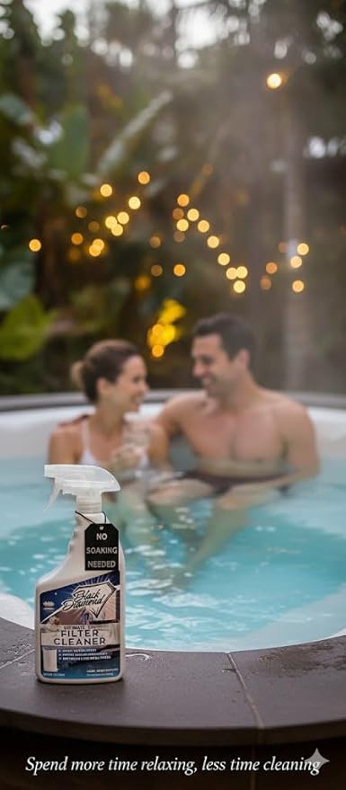 Ultimate Spa Filter Cleaner Fast-Acting Spray. Instant clean for Hot Tub & Pool Filters leaving behind no sticky residue. Prolongs filter life and pool equipment. No soaking. (1-Gallon)