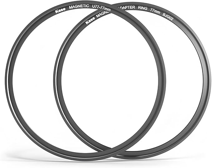 Kase 77mm Magnetic Screw in Adapter Ring Kit, Brass Magnetic to Threaded Filter Adapter Rings for Camera Lenses, Ultra-Thin 3.4mm Profile, Quick-Release Design, Compatible with UV CPL ND Filters
