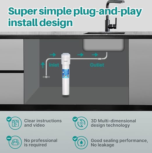 ICEPURE WFS5300A-20 5 Years or 40K Gallons Under Sink Water Filtration System, Ultra High Capacity NSF/ANSI CAN372 & 42 Certified, Direct Connect Drinking Faucet, Removes Chlorine, Odor, Heavy Metals