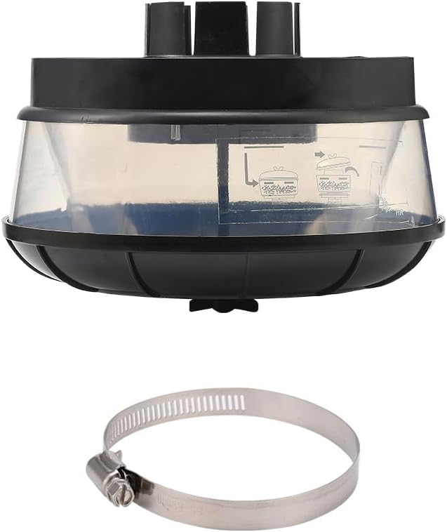 Universal Air Pre-Cleaner Assembly 4 Inch Intake Inlet Pre Filter Sand Rain Cup, with Pipe Clamp Hoop Clip Ring, Replacement Parts for Tractors, Excavators, Loaders