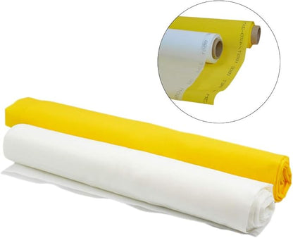 Silk Screen Printing Mesh, 100/110/120/140/160/180/200/250/300Mesh, White Yellow for Screen Printing Machine Equipment Accessories, Filter Painting, Polyester Fabric (120M/48T White)