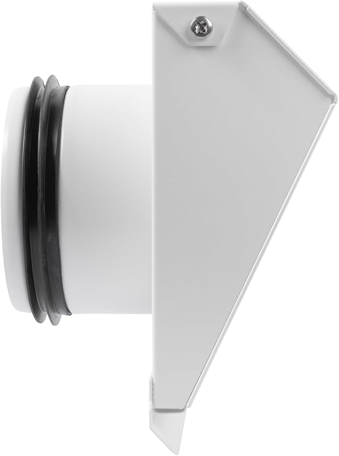 Vent Systems 4" Inch Exhaust Vent Cover with Rubber Gasket - White Galvanized Steel - Robust and Weatherproof Outdoor Air Exhaust Box - Duct or Surface Mounting - Rain and Snow Protection