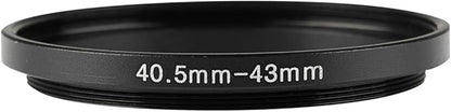 40.5-43mm Metal Step-Up Ring Adapter Compatible with Mirrorless Cameras DSLR Lens, UV CPL ND Filter Thread Converter, Black