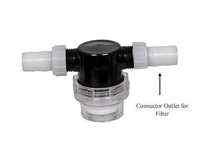 Inline Milker Filter, Clear Plastic Housing with White Connectors, for Milking Machines Portable or Fixed. (1Pc)