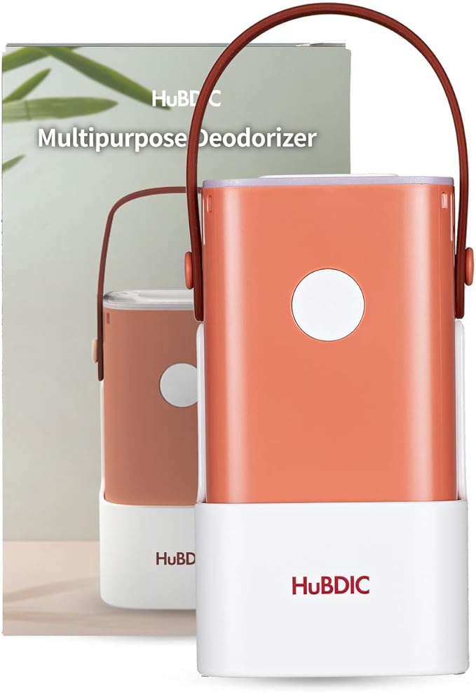 HubiCare Mini Portable Air Purifier - Cordless Air that does not require a HEPA filter & Eliminates Odors - Cars, Pet Litters, & Shoe Closet (Pink)