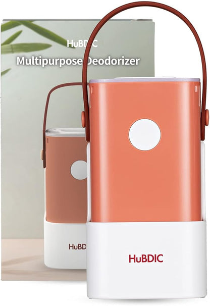HubiCare Mini Portable Air Purifier - Cordless Air that does not require a HEPA filter & Eliminates Odors - Cars, Pet Litters, & Shoe Closet (Pink)