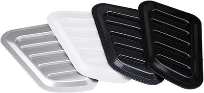 Car Air Flow Intake Hood Scoop Vent Bonnet Cover Decorate Car Accessories Compatible With BMW 2PCs Universal ABS(Silver)