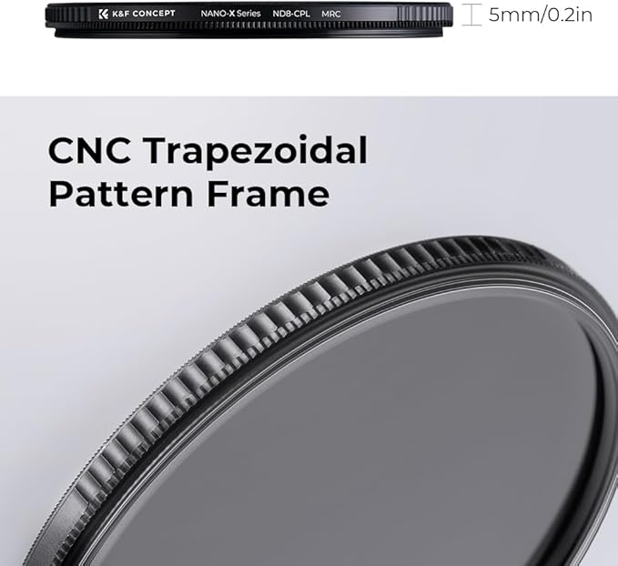 K&F CONCEPT 77mm ND8 Lens Filter and CPL Circular Polarizing Filter 2 in 1 for Camera Lens with 28 Multi-Layer Coatings, Hydrophobic, Scratch Resistant