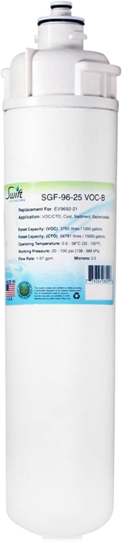 Swift Green Filters SGF-96-25 VOC-B Compatible Commercial Water Filter for EV9692-21,Cartridge 4FC, Made In USA (3 Pack)