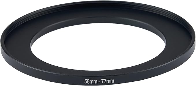 58mm Lens to 77mm Camera Lens Adapter 58mm to 77mm Step Up Ring Adapter Ring for All Brands of UV ND CPL, with Premium Lens Wiping Cloth 2 Pack(58mm-77mm)