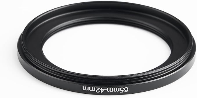 55mm to 42mm Step-Down Ring Filter Adapter,for All Brands UV ND CPL, Metal Ring Step-Down Rings Adapter Filter (55mm-42mm)