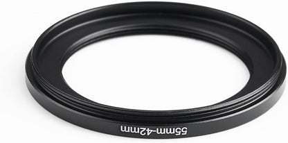 55mm to 42mm Step-Down Ring Filter Adapter,for All Brands UV ND CPL, Metal Ring Step-Down Rings Adapter Filter (55mm-42mm)