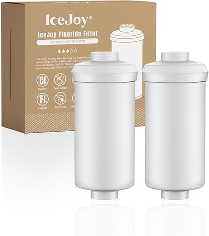 IceJoy 6-Stage Filtration Water Filters(Set of 2) for Water Filter System - Replacement for Berkey® PF-2® Fluoride Filters, Berkey® and Other Gravity Water Filter System, NSF/ANSI 42 Certification