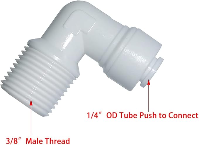 YZM Quick Connect fittings RO Water Filters (5, Elbow, 3/8" Male x 1/4" OD tube)