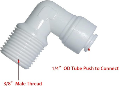 YZM Quick Connect fittings RO Water Filters (5, Elbow, 3/8" Male x 1/4" OD tube)