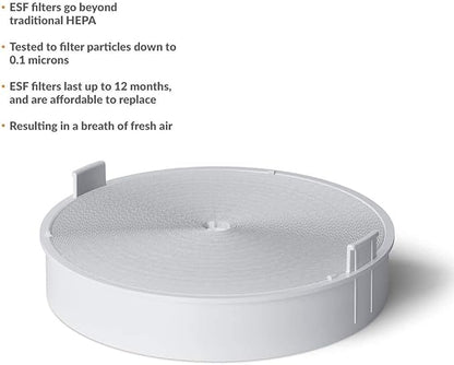 AVARI™ 525 Green Desktop Personal Air Purifier made in Korea. Filtering Personal Breathing Zone. Ultra Quiet Electro-Static Filters to 0.1 Micron