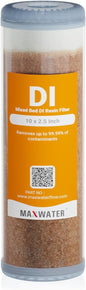 Refillable Mixed Bed DI Resin Filter Cartridge Fits most wide style 3" openings standard 10" size WH Filter Housings and Systems