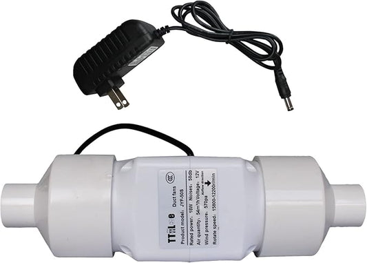 18W 12V Duct Extractor Fan 2” 50mm with 20mm PVC Pipe Interface 32 CFM Air Circulation Vent Blower for Heating Cooling Greenhouse (Color : Not Adjustable Speed, Size : 50mm/20mm)