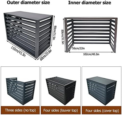 Aluminum Air Conditioner Cover, Privacy Fence Screen, Outdoor Condenser Protective Cover, Freestanding Louvered Space Divider, Trash Can Enclosure & Flower Stand, Suitable for Outdoor