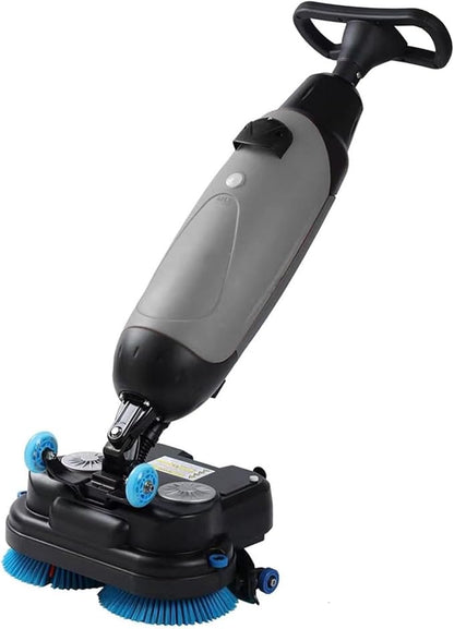 Rechargeable Floor Cleaner and Wet Dry Floor Machine, 17" Commercial Floor Scrubber, Dual-Brush Heads, Cordless Electric Floor Mop Cleaning Capacity 13000 Sqft/H, for Villa Hospital Office Gray