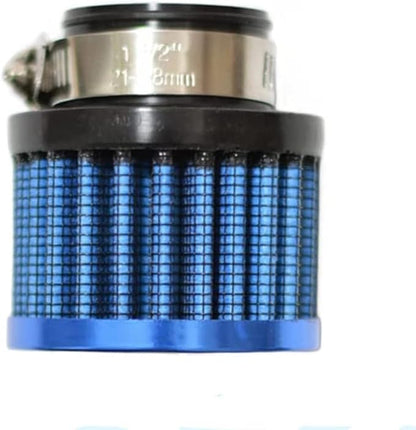 25mm Air Intake Filter 1" Inlet Dia Air Intake Cone Universal Filter Parts with Adjustable Clamp (Blue)