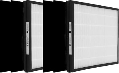 IAF-H-100D Idylis D Replacement Filter Size D, Compatible with Idylis AC-2118, AC-2123, IAP-10-280 Air Purifier Devices, 2 H13 True HEPA Filters + 4 Activated Carbon Pre-filters
