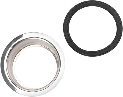 Extended Sink Flange Stainless Steel Deep Garbage Disposal Flange with Rubber Gasket Food Waste Filtering Replacement Part for 3 Bolt Mount Kitchen Sink Drain