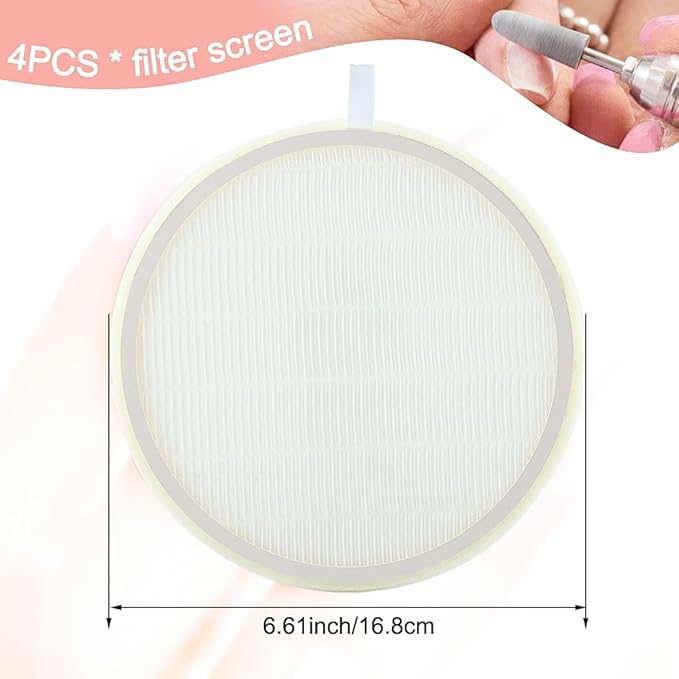 4 Pack Nail Dust Collector Replacement Filter for MelodySusie HPro/SProR Nail Dust Collector, Reusable Dusts Collector Filter for Nails Machine Manicure Tools Salon Home Use