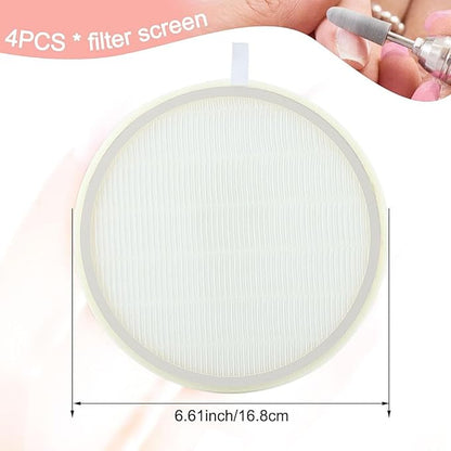 4 Pack Nail Dust Collector Replacement Filter for MelodySusie HPro/SProR Nail Dust Collector, Reusable Dusts Collector Filter for Nails Machine Manicure Tools Salon Home Use