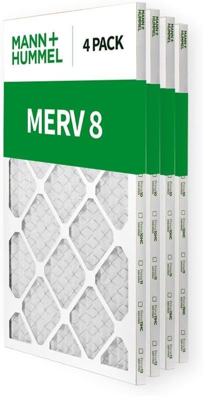 Mann+Hummel 12x24x1 MERV 8 Pleated HVAC AC Furnace Air Filters. 4 Pack. (Exact Size: 11.5 x 23.5 x 0.75 Inches)